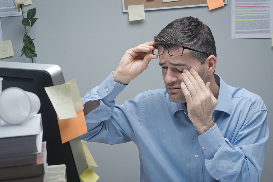 Office Worker With Eye Pain