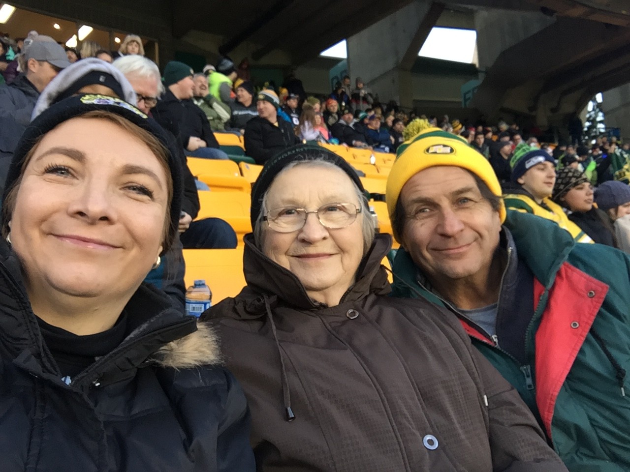 Vivian at a football game with her family