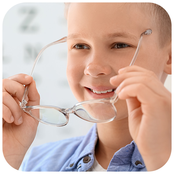 Child wearing a glasses